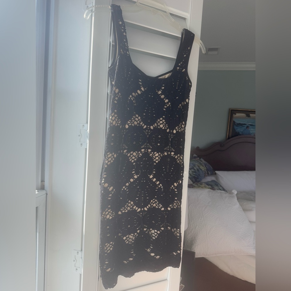 Free People Little black dress lace size medium / large stretch